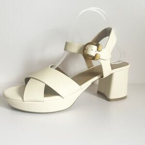 Aerosoles Cosmos Crisscross Platform Sandal in Eggshell Size‎ 9.5 Block Heel